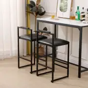 Bar Stools Set of 2, 26" Counter Height Barstool Upholstered PU Leather Backrest