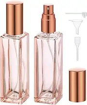 Segbeauty Travel Perfume Refillable Bottle, 2 Pcs 20ml Portable Perfume Sprayer, Glass Atomiser for Toner, Perfume, Cologne, Aftershave (Orange)