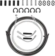 AMSGANK Bicycle Brake Cable Set, Bicycle Universal Brake Cable Kit with Inner Stainless Steel Wires for Front Brake and Rear Brake, Handbrake Cable End Caps, V-Shaped Brake Cable Guide Tube etc