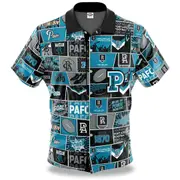 AFL Fanatics Button Up Polo Shirt - Port Adelaide Power - Aussie Rules