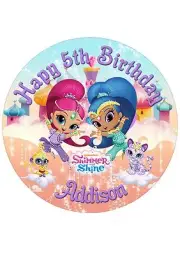 Edible Cake PRECUT Topper image SHIMMER and SHINE - Highest Australian Quality