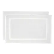 2pc Bambury Ultra soft Chateau Bath Mat 50x75cm White Cotton Woven Home Decor