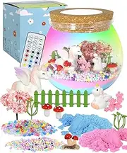 [TJWFUNFUN] Unicorn Light-Up Terrarium Kit for Kids - LED Night Light for Girls Ages 4 5 6 7 8-12 Year Old - Unicorn Toys for Girls - DIY Arts and Crafts Kit for Kids