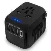 International Travel Adapter 3 USB Type-C Charger Worldwide Plug Converter Power
