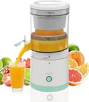 [JOYIT] Orange Juice Squeezer – USB Rechargeable Electric Citrus Juicer, Portable Orange Juice Machine, Premium Electric Juicer for Lemon Tomato Grape Watermelon (White)