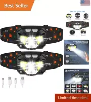 Rechargeable Ultra-Light Headlamp - 1200 Lumen - Motion Sensor - Waterproof