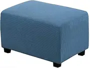 Meigeh Stool Cover Rectangular Pouf Copertura Stool Cover Rectangular Pouf Cover Stool Cover Ottoman Protective Cover Dusty Blue