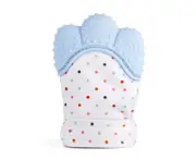 Blue Chew Dummy Toy Mitten Glove Safe BPA Free Silicone Baby Teether Teething