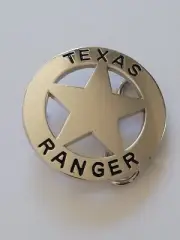 Texas Ranger Badge Belt Buckle - Silver Finish Western 1.75" Belt Buckle