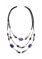 TS TAKING SHAPE Amethyst/Agate Stone Necklace jewellery natural jewelry NEW!
