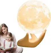 Light Moon Lunar Lamp - Moon Shape Lamp | Ceramic Hand Moon Lamp | Cordless Table Lamp Touch Sensor Dimmable | Bedroom Decoration Ornament for Room Bedroom Dorm Nursery