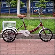 3 Wheels Tricycle Adult Seniors16 Inch Trike Three-Wheeled Cruise Bicycles Bike with Large Size Basket for Recreation Shopping Exercise Men's Women's Bike Cycling