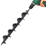 High Performance Auger Drill Bit Steel 75mm x 600mm Ideal for Soil and Wood