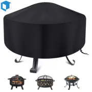 30in Patio Round Fire Pit Cover Waterproof UV Protector BBQ Grill Cover Outdoor