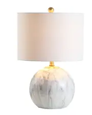 JONATHAN Y Designs Luna 21.5in Faux Marble Resin LED Table Lamp