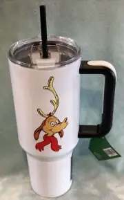New White Stainless Steel 40 OZ. Tumbler 2024 CHRISTMAS DR. Seuss Black Handle