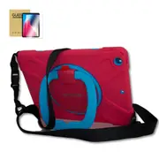StylePro, Combo, iPad 10.2", 7th, 8th & 9th gen kids case + screen protector, with rotating stand & shoulder strap, pink.