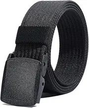 [LionVII] Nylon Belt for Men, Military Tactical Belt with YKK Plastic Buckle, Durable Breathable Belt for Work Outdoor Cycling Hiking Skiing, Adjustable for Waist 27-49" [53"Long1.5"Wide]