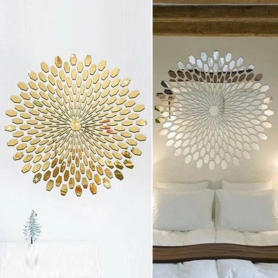 Waterproof 3D Mirror Tiles Wall Stickers Decal Self-Adhesive DIY Home Art Decor