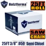 Holzfforma® 25FT Roll Semi Chisel Saw Chain .3/8'' Pitch .050'' Gauge