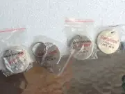 (4)-Captain Morgan Spiced Rum Key Chains Metal Silver Round NOS