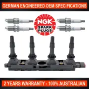 Ignition Coil Pack w 4x Genuine NGK ZFR5F Spark Plugs for Holden Astra AH 1.8L