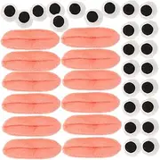 PERSELOSO 1 Set Unique Sausage Mouth and Big Eyes Plush Toy Accessories DIY Craft Kit for Stuffed Animals Shoes Hats Hair Accessories and Holiday Decor