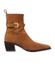 Versace Block Heeled Zipped Ankle Boots 39,42,43 Brown Gold
