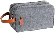 [Generic] Men's Toiletry Bag Canvas Travel Kit Organizer，Toilet Bag, Travel Skincare Storage Bag (Grey, 25 * 15 * 10CM)
