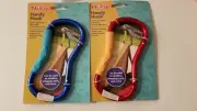 Pair Of Large Nuby On The Go Handy Hooks GREAT FOR STROLLERS OR CARTS Red & Blue