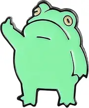 [KITMOUS] Funny Frog Enamel Brooch Pin Backpack Clothes Lapel UOCUTN Animal Jewelry, Metal
