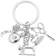 [YALLNASL] Sewing Gifts Keychain for Sewers Quilting Gifts for Sewing Lovers Quilters Birthday Gifts for Best Friend Besties Sewing Gifts for Mom Nana Seamstress Gifts for Sister Cousin Sewing Machine Keychains