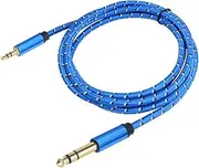 Snblzhef 3.5mm to 6.35mm Adapter Aux Cable for Mixer Amplifier Gold Plated 3.5 Jack to 6.5 Jack Aux Cabo Male to Male 200cm