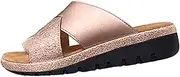 [CLSQLXYJZC] Ladies Solid Clip Toe Sandals, Summer Non-slip Orthopedic Bunion Corrector Comfy Platform Flip Flops, for Women Big Toe Correction Casual Sandals