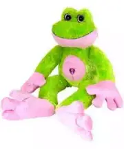 New Wild Republic Stuffed Lime Green & Pink Plush Sweet And Sassy Heart Frog
