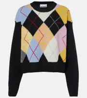 [Ganni] Ganni Harlequin argyle wool-blend sweater XXS/XS multicoloured