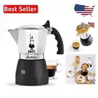 Elegant 4-Cup Brikka Moka Pot - Manual Coffee Maker for Crema-Rich Espresso