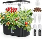 Guulan Hydroponics Growing System,Indoor Herb Garden for Home Kitchen, 8 Pods Smart Garden with LED Grow Light, Automatic Plant Timer Germination Kit, Height Adjustable, Water Shortage Alarm