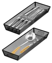kitchen drawer organizer - silverware utensil organizer for kitchen 02-black
