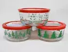 ❤️ New PYREX 4-Cup CHRISTMAS TREE Storage Dish Winter Holiday *CHOICE OF PATTERN