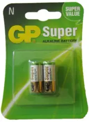 2 GP SIZE N 2 PACK E90 N LR1 MN9100 910A SUPER ALKALINE BATTERIES