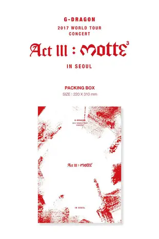 G-DRAGON / CONCERT ACT III, MOTTE IN SEOUL(韓國進口版)