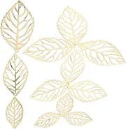[COHEALI] Diy Leaf Charms Metal Leaves Charms Hollow Metal Pendants Necklace Jewelry Findings