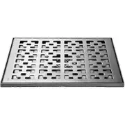 DWW-Brushed Square Shower Drain, Stainless Steel Floor Drain with Removable Grate, Hair Strainer, Bathroom Shower Drain, Trap Cover,20 x 20cm