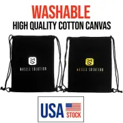 Drawsring Washable Gym Sack Sport Bagpack String Bag Cotton Sackpack