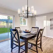 Sebring Pendant Light 8Lt in Black and Opal Matt Glass