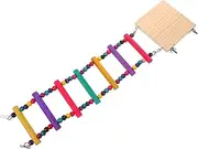 Levemolo Parrot Ladder Toy Wooden Climbing Ladder for Parakeets Bird Training Platform