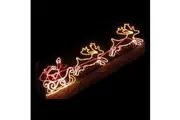 LED Santa on Sleigh Reindeer Rope Light