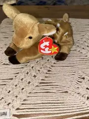 VINTAGE TY BEANIE BABY “WHISPER THE FAWN” WITH ERRORS RARE, EXCELLENT CONDITION,