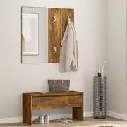 Hallway Furniture Set Smoked Oak Engineered Wood Storage Furniture